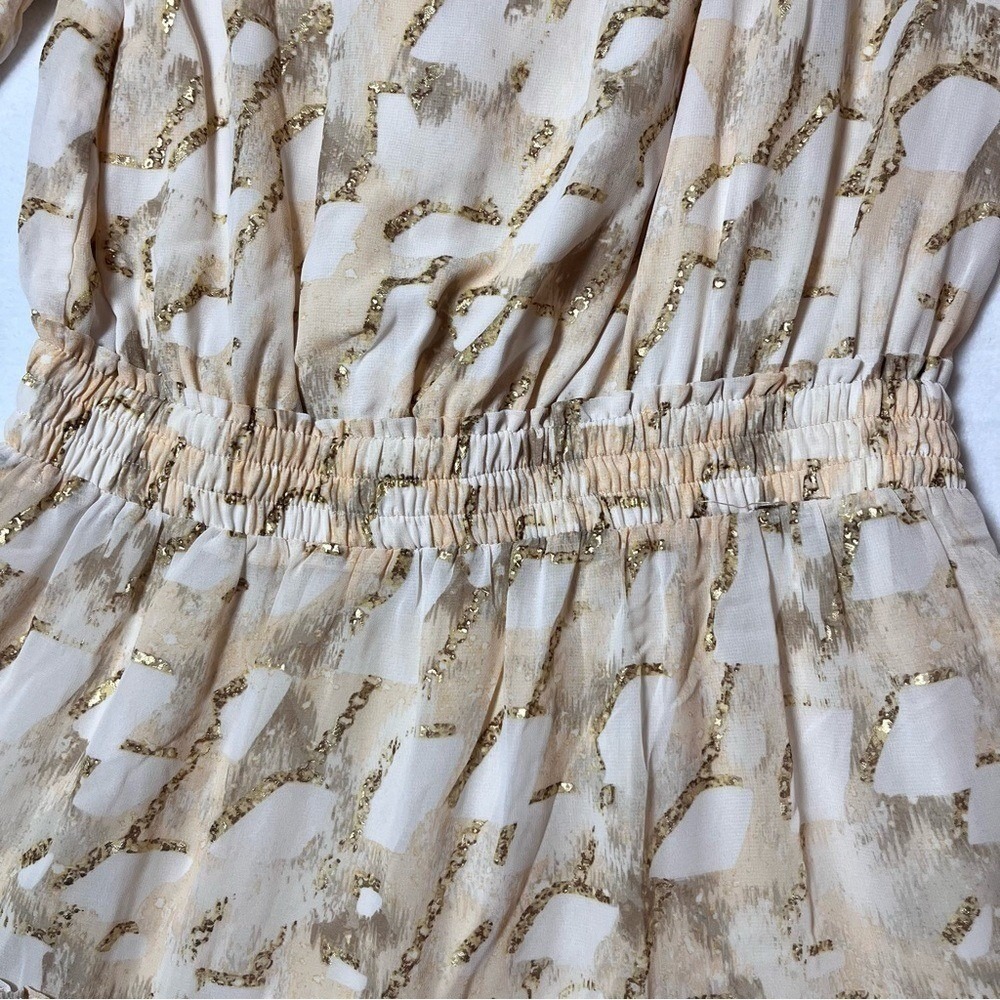 Buddy Love Cream and Gold Mini Dress Country Western style in Rodeo stretchy MD. - Picture 14 of 16